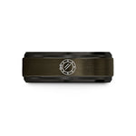 men and women rings – gunmetal & black tungsten portholes wedding band