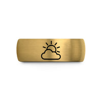 unique couples ring styles – gold & grey tungsten sun cloud wedding band