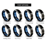 font options for inside engraving on black & blue & gray 18 rings