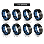 font options for inside engraving on black & blue 18 rings