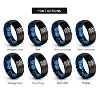 font options for inside engraving on black & blue 18 rings