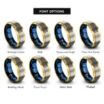 font options for inside engraving on gold & blue & grey 18 rings