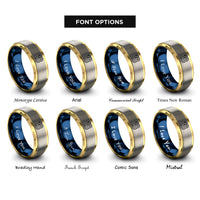 font options for inside engraving on gold & blue & grey 18 rings