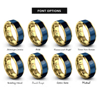 font options for inside engraving on gold & blue 18 rings