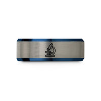 unique engagement rings her – blue & gray tungsten microscope slide wedding band