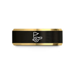 unique engagement rings her – black & gold tungsten penalty flag whistle wedding band