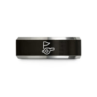 best wedding rings her – black & gray tungsten penalty flag whistle wedding band