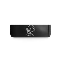 unique wedding band designs – black tungsten viola wedding band