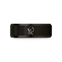 custom engraved wedding bands – black tungsten viola wedding band