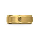unique wedding band designs – gold tungsten viola wedding band