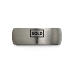 engraved rings for men – gray tungsten sold sign wedding band