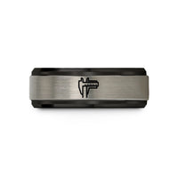 unique wedding rings her – black & gray tungsten vernier caliper wedding band