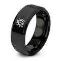 Bug Icon – Tungsten Wedding Band, 8 mm, Black Comfort-Fit Unisex