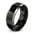 Compressed Gas Cylinder – Tungsten Wedding Band, 8 mm, Black, Gray Comfort-Fit Unisex
