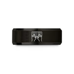 unique birthday present ideas – black tungsten playing octaves wedding band