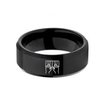 cool accessories for teens – black tungsten playing octaves wedding band