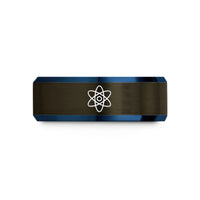 special presents for teens – gunmetal & blue tungsten atomic orbitals wedding band