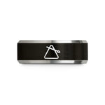 best presents for teens – black & gray tungsten bell cymbal drumstick wedding band