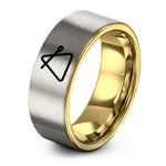 best presents for teens – gold & grey tungsten bell cymbal drumstick ring