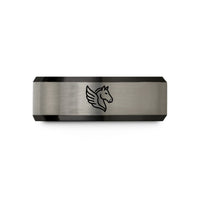 special occasion jewelry – black & blue & grey tungsten pegasus wedding band