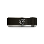 present ideas for teen girls – black & gray tungsten rampant griffin wedding band
