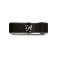 present ideas for teen girls – black & gray tungsten rampant griffin wedding band