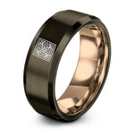 18th Girl Birthday Gift Ideas – gunmetal & rose gold tungsten talavera tile motif ring