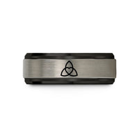 personalized jewelry for teens – black & gray tungsten trinity knot heart wedding band