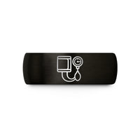 unique anniversary present ideas – black tungsten blood pressure cuff wedding band