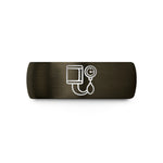 custom wedding rings sets – gunmetal & black tungsten blood pressure cuff wedding band