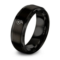 18th Wedding Gift Anniversaries – black tungsten forget me not bloom ring