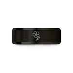 personalized anniversary presents online – black tungsten forget me not bloom wedding band