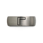 unique present for her – black & grey tungsten instrument plug wedding band