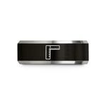 custom rings for anniversaries – black & gray tungsten instrument plug wedding band