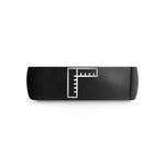 personalized band for him – black tungsten instrument plug wedding band