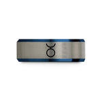 creative toddler present options – black & blue & silver tungsten uranus sigil wedding band