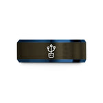 baby birthday present ideas – gunmetal & blue tungsten usb icon wedding band