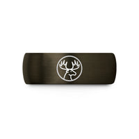 anniversary rings for couples – gunmetal & black tungsten moose antlers circle wedding band
