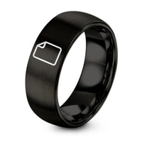 1st Gift Anniversaries for Him – black tungsten file ring