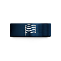 wedding bands for couples – gold & blue tungsten thin trans stripes wedding band