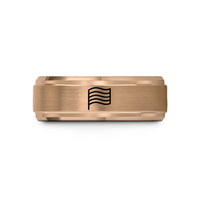 custom engraved rings online – rose gold tungsten thin trans stripes wedding band