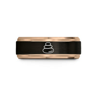 special presents for spouse – black & rose gold tungsten hot stones wedding band