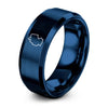 Germany – Tungsten Wedding Band, 8 mm, Blue Comfort-Fit Unisex