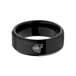 men's anniversary bands – black tungsten supercharger wedding band
