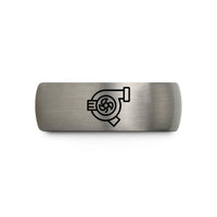 men's anniversary bands – gunmetal & gray tungsten supercharger wedding band