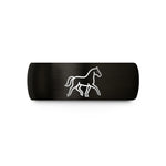 custom tungsten rings for men – black tungsten trotting horse wedding band
