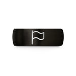 personalized rings for men – black tungsten waving flag wedding band