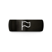 personalized rings for men – black tungsten waving flag wedding band