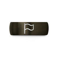 tungsten wedding ring men – gunmetal & black tungsten waving flag wedding band