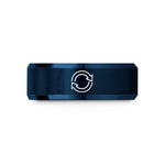 engraved rings for couples – blue tungsten circular arrows wedding band